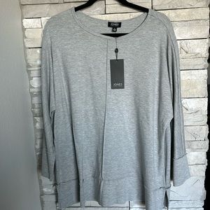 JONES Women's Serenity Knit Dolman Sleeve Seam Detail Tunic Top